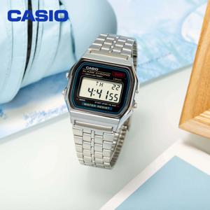 카시오 레트로 디지털 남성용 시계, 비즈니스 소형 실버 골드 시계 시리즈, 소형 사각형 시계, 다기능 날짜 스톱워치