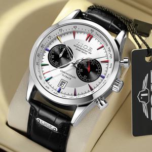 LIGE 럭셔리 캐주얼 시계, 최고 브랜드 비즈니스 남성 손목 시계, 날짜 시계, 방수 가죽 원피스 남성 시계 선물