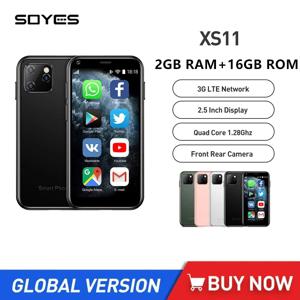 Soyes XS11 안드로이드 6.0 미니 휴대폰, 3D 유리, 3G 스마트폰, 쿼드 코어, 2GB + 16GB, 2.5 인치 구글 플레이, 2MP 카메라, 듀얼 SIM