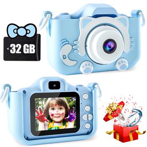 Kdis 디지털 카메라 장난감, 여아 및 남아용, 1080P HD 스크린, 음악 재생, 게임, 2 인치, 어린이 카메라, 생일 선물