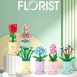 부케 조립 빌딩 블록 꽃꽂이 장난감, 작은 입자 불멸의 꽃 생일 선물