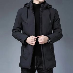 2023 남성용 후드 퍼퍼 재킷, 겨울 코트 파카, 두껍고 따뜻한 바람막이, 남성 의류, 단색, 긴팔, 캐주얼, 고품질 브랜드