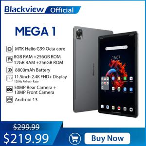 Blackview MEGA 1 태블릿 PC, 11.5 인치 2K FHD + 디스플레이, 120Hz Helio G99, 12GB + 12GB RAM, 256GB ROM, 8800mAh 배터리, 33W, 50MP, 4G 태블릿