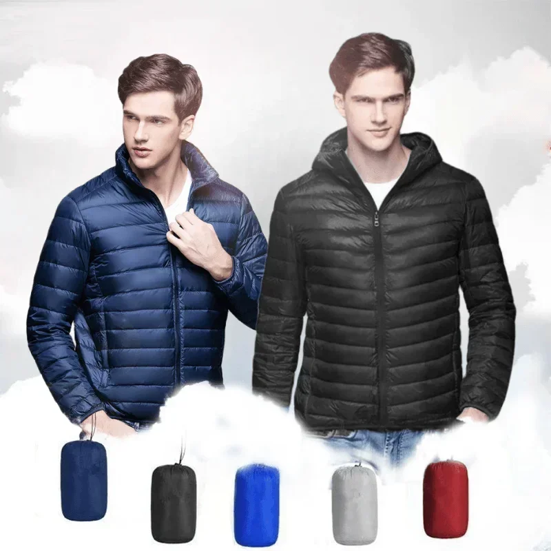 UETEEY 남성용 화이트 덕 다운 재킷, 가벼운 무게추, 따뜻한 방수, 캐주얼, 야외 휴대용, 남성 퍼퍼 코트, 2024 가을, 겨울