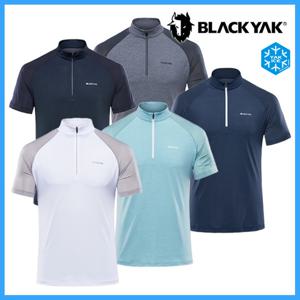 [블랙야크]남성 냉감원단 기능성 반팔 집업 티셔츠 B원더2티셔츠S1