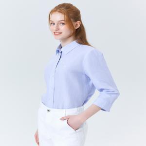 [헤지스 여성] [[24SS]] HSSH4BC38B2 블루 린넨혼방 7부소매 셔츠
