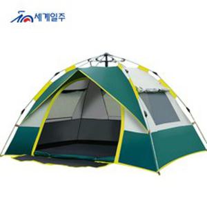 세계일주 캠핑 원터치 텐트 3-4인, 3-4, 블루
