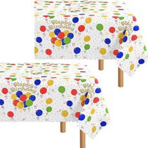 미미셀렉 생일 파티 테이블 방수 커버 식탁보 270 x 130 cm, 레인보우, 2개
