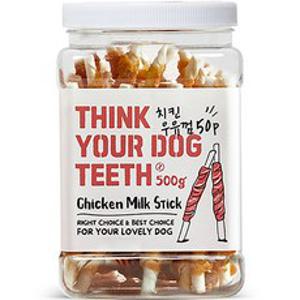 THINK YOUR DOG TEETH 우유껌 스틱 건조간식 50p 500g, 치킨맛, 1개