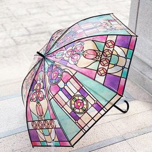 포유렐라 튼튼한 홀로그램 피카소 우산 오로라 투명 비닐 장우산