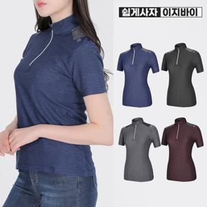 로베르토 딜리아 여성 어깨배색 가벼운 반팔 집업 티셔츠(A11LT019W)/아웃도어/등산복/스포츠