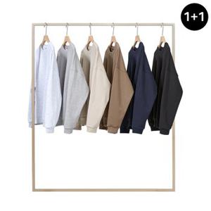 [1+1] 플루크 에센셜 오버핏 무지 기모 맨투맨 티셔츠 FMT501 / 6color