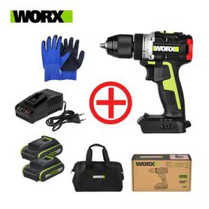 WORX 웍스 WU182 충전드릴 20V 2.0Ah 배터리2개+충전기1개 풀세트 무선 충전드라이버