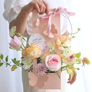 버터플라이 꽃 선물 포장 케이스 상자 플라워 박스 종이 쇼핑백