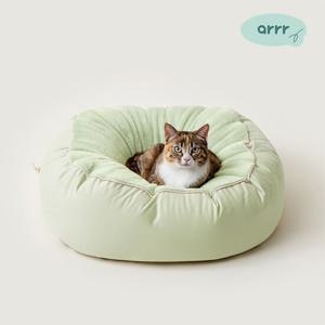 [아르르] 고양이 꿀잠 해먹방석 (아이보리/그린) /커버분리