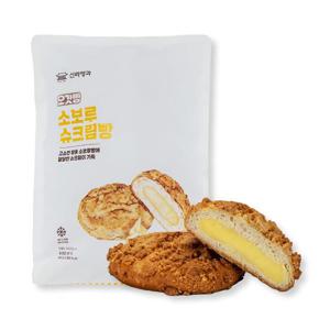 [신라명과] 오갓빵 소보루슈크림빵(냉동) 400g 4개입