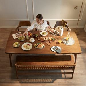 아씨방가구 로만 원목 6인용 식탁(테이블+의자3+벤치)