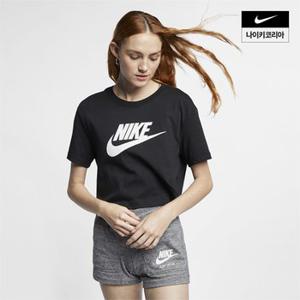 우먼스 나이키 스포츠웨어 에센셜 크롭 아이콘 클래쉬 반팔 티셔츠 AS NIKE BV6176-010