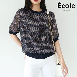 ECOLE 스텔라 쉬폰 벌룬 블라우스_F16WBB001Z