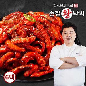 정호영 신선담은 손질 왕 낙지 170g x 6팩 +  소스 50g x 6팩