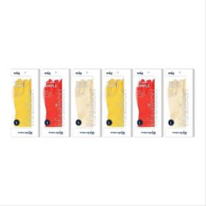 [마미손]심플미니고무장갑 10켤레 S.L사이즈 짧은고무장갑 미색 노랑 빨강