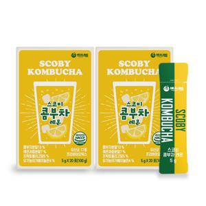 아임힐링 스코비 콤부차 레몬 20스틱 x2박스 + 보틀증정(소비기한 7월 27일까지)