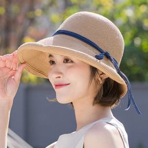 [루즈루나] 디젬 지사 밀짚 리본 라피아햇 여름 자외선 비치 여성 챙넓은 모자