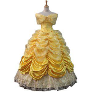 디즈니 공주 미녀와 야수 코스프레 벨 드레스