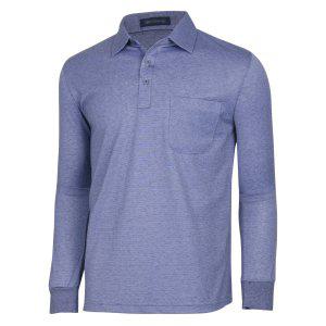 [파파브로] 남성 가을 중년 긴팔 면 카라 티셔츠 NA-KAA-350-블루