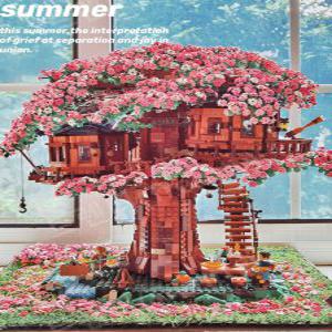 사쿠라 벚꽃 레고  트리 하우스 소녀 시리즈 꽃다발 성인 어려운 조립 빌딩 블록 선물