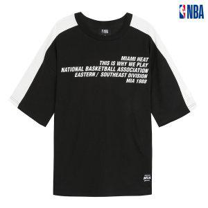 [NBA] 유니 소매배색 레터링 티셔츠 (N202TS122P)