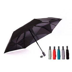 ROLLS 자동 개폐식 여행용 우산, 방풍, 컴팩트, 경량, 방풍 기능, 작은 접이식 비 남성 여성용 (블랙)