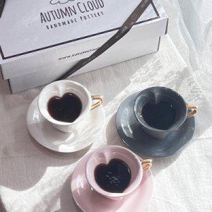 [텐바이텐] 가을구름  하트골드 커피잔 선물세트(3color)
