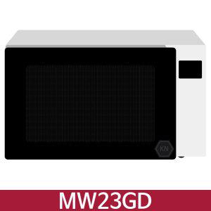 LG MW23GD 전자레인지 23L 화이트 (블랙글래스)  KN