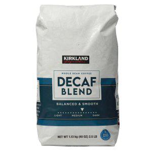 (미국 코스트코) 커클랜드 디카페인 원두 홀빈 커피 1.13kg Kirkland Signature Decaf House Blend Coffee,