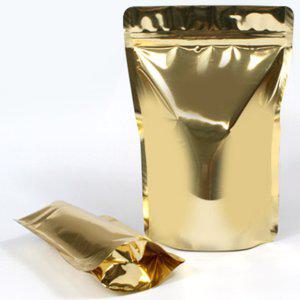 골드 지퍼백(16x23) 10장 기프트백 스탠드형 금색 유광 방수 방습 선물 포장 식품 소분