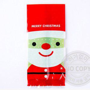크리스마스 비접착 봉투 7X15 (10장) 산타 OPP 비닐 포장지 구디백 선물 간식 과자