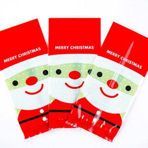 크리스마스 포장 봉투 7x15 (100장) 산타 OPP 비닐백 벌크 대용량 미니 선물 학교 유치원 어린이집