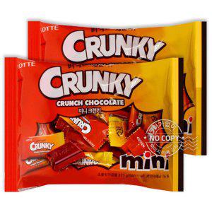 미니 크런키 초콜릿 2봉지 쿠키 초코렛 낱개 개별 포장 학교 학원 교회 수련회 간식 선물