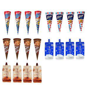 콘 아이스크림 16개 설레임 8개 세트 월드콘 부라보콘 구구콘 밀크 커피맛 대량 구매