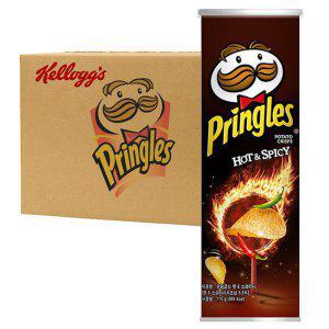 프링글스 스파이시 12개 1박스 매운맛 감자칩 핫 벌크 대용량 단체 간식 행사 모임
