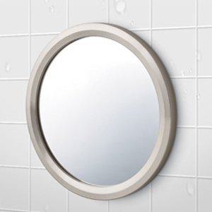 부착식 원형 벽거울 17cm 미니 보조 거울 메탈 무타공 화장실 욕실 파우더룸