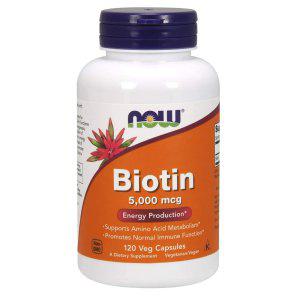 해외 Now Foods Biotin 5000mcg 비오틴 비타민 120캡