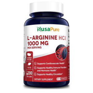 해외 NusaPure L-Arginine 1000mg 아르기닌 200캡슐