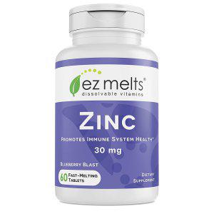 해외 EZ Melts 비타민 아연 천연 블루베리 면역 60정