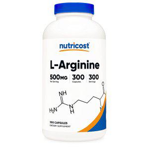 해외 Nutricost L Arginine 500mg 아르기닌 300캡슐