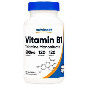 해외 Nutricost 비타민 B1 티아민 500mg 120캡슐