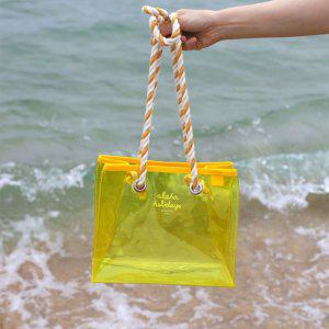 노랑 투명 비치백 해수욕장 바다 물놀이 가방 방수 숄더백 포인트