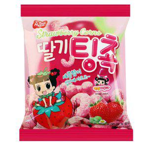 미니 딸기맛 콘 과자 30봉 딸기팅쵹 간식 선물 어린이 유아 유치원 초등학교 단체