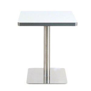 화이트 실버 정사각형 테이블 600 미니 탁자 소형 스틸 철제 다리 고급